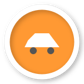 Car stopped map icon. Compact stopped vehicle.