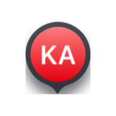 Ka band map icon. Ka band detection marker (red, "KA").