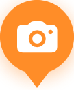 Custom: speed camera map icon. Pin for a user-added speed camera location.
